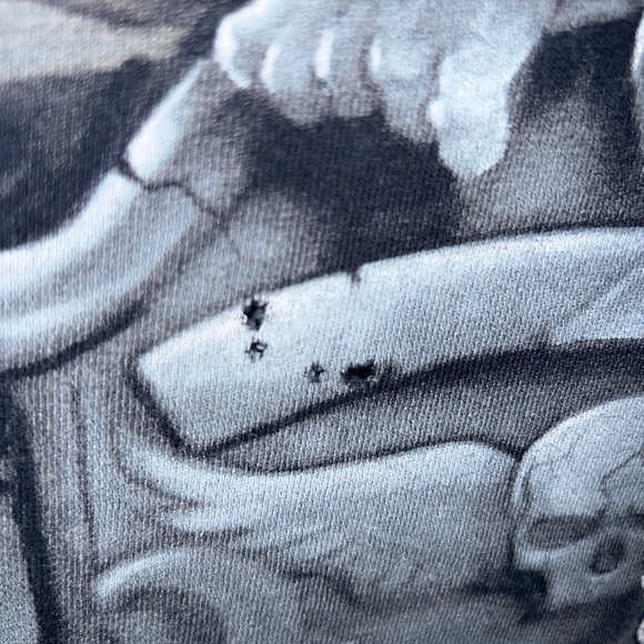 Vintage 2007 Gravestone Reaper Black & White Graphic All Over T Shirt Men’s 2X - Picture 12 of 12